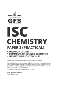 ISC 2013 Chemistry Practical – Solved