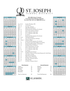 SJSD 2015-2016 Calendar - St. Joseph School District