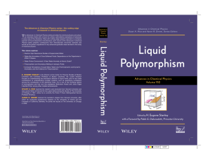 Liquid Polymorphism - Center for Polymer Studies