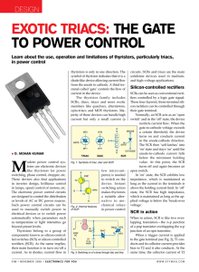 Exotic triacs: thE GatE to PowEr control