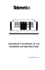 RM16M DCV-R/ RM16M ACV-R Installation and Operation Guide