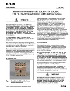 FDB, FD, HFD, FDC Circuit Breakers and Molded Case Switches