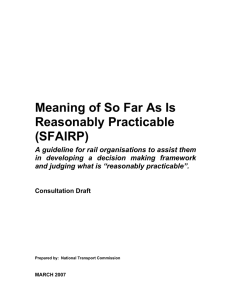 Meaning of So Far As Is Reasonably Practicable (SFAIRP)