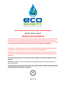 ECO 27 Installation Manual - Ecosmart