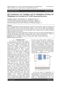 H6 Transformer less Topology and Its Modulation Strategy