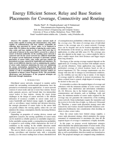 Energy Efficient Sensor, Relay - The University of Texas at Dallas