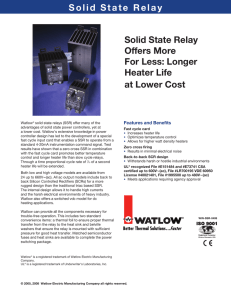 Solid State Relay Offers More For Less: Longer Heater Life at Lower