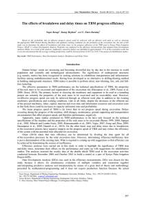 The effects of breakdown and delay times on TBM progress efficiency