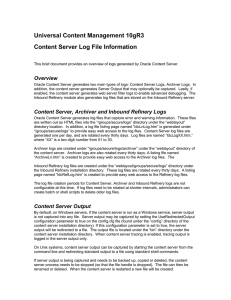 Universal Content Management 10gR3 Content Server Log