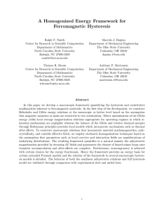 A Homogenized Energy Framework for Ferromagnetic Hysteresis