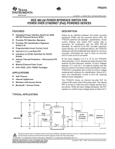 IEEE 802.3 af for Power Over Ethernet (PoE)