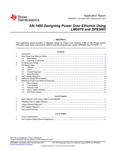 AN-1408 Designing Power Over Ethernet Using