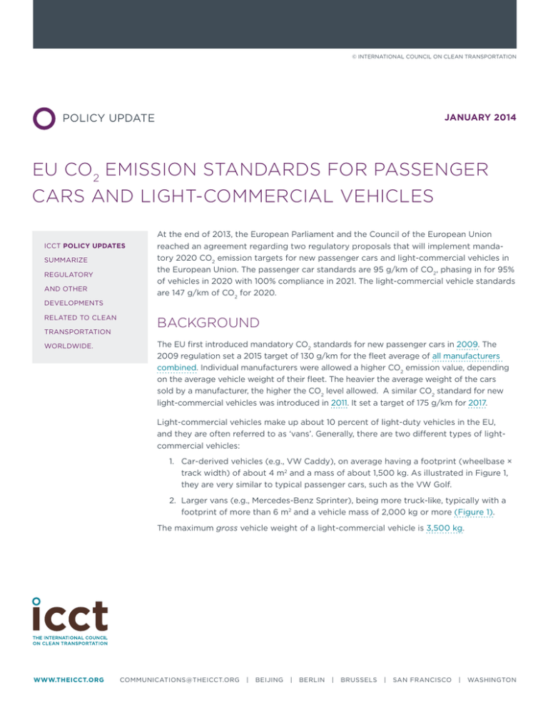 EU CO2 emission standards for passenger cars and light