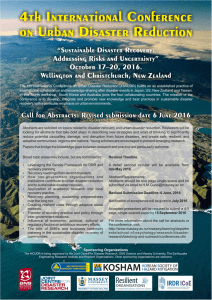 4th International Conference on Urban Disaster