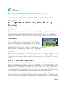 ALC Improves Sound Quality While Protecting Speakers