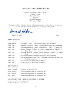 CUMULATIVE BIO-BIBLIOGRAPHY University of California