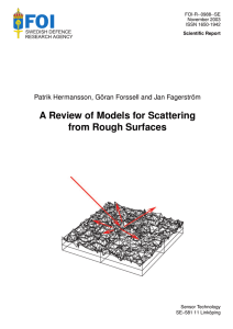 A review of models for scattering from rough surfaces.