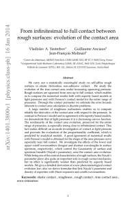 From infinitesimal to full contact between rough surfaces