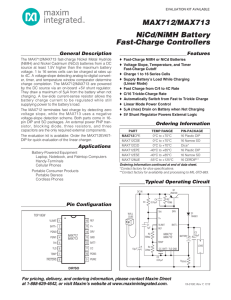 MAX712/MAX713 NiCd/NiMH Battery Fast