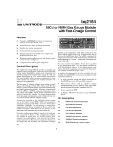 NiCD or NiMH Gas Gauge Module with Fast