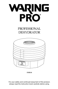 DHR30 Professional Food Dehydrator Instruction Booklet
