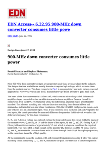 EDN Access-- 6.22.95 900-MHz down converter consumes little