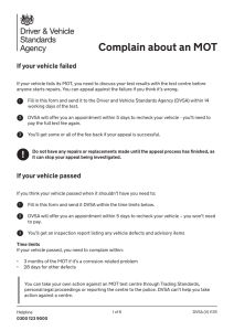 Complain about an MOT