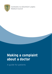 Making a complaint about a doctor