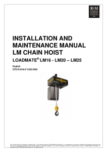 installation and maintenance manual lm chain