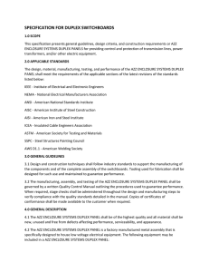 specification for duplex switchboards
