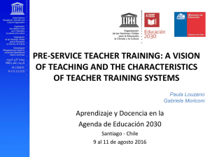 Pre-service training and vision of teaching
