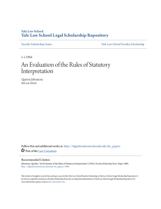 An Evaluation of the Rules of Statutory Interpretation