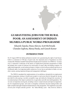 guaranTeeing jobs For The rural poor: an assessmenT oF IndIa`S