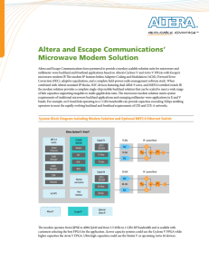 Altera and Escape Communications` Microwave Modem Solution