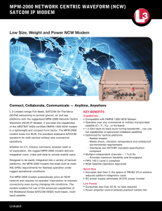 mpm-2000 network centric waveform (ncw) satcom ip modem