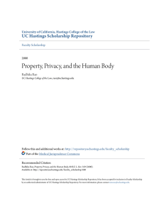 Property, Privacy, and the Human Body