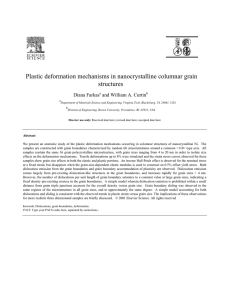 Plastic deformation mechanisms in