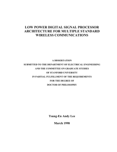 LOW POWER DIGITAL SIGNAL PROCESSOR ARCHITECTURE