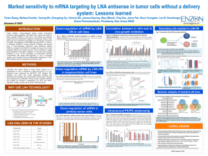 Marked sensitivity to mRNA targeting by LNA antisense in