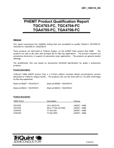PHEMT Product Qualification Report TGC4703-FC