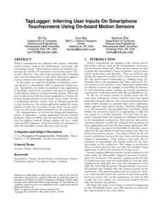 TapLogger: Inferring User Inputs On Smartphone Touchscreens