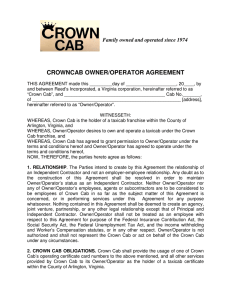 crowncab owner/operator agreement