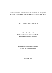 analysis of three different dielectric substrates on square ring slot