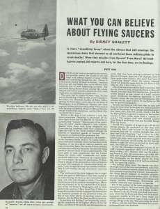WHAT you CAN BELIEVE ABOUT FLYING SAUCERS