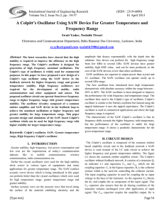 A Colpitt`s Oscillator Using SAW Device For Greater Temperature