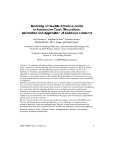 Modeling of Flexible Adhesive Joints in Automotive Crash