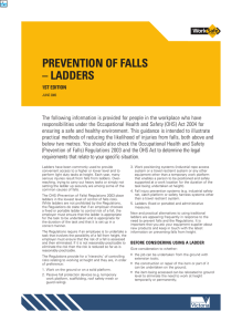 prevention of falls – ladders