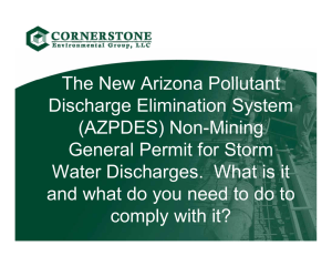 Th N A i P ll t t The New Arizona Pollutant Discharge Elimination