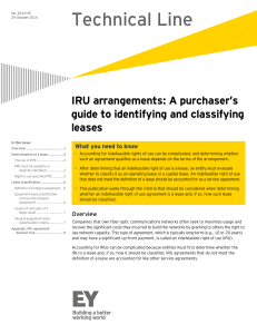Technical Line: IRU arrangements: A purchaser`s guide to