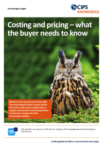 Costing and pricing – what the buyer needs to know
